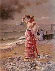 Femme Elegante Voyant Filer Un Vapeur by Alfred Stevens